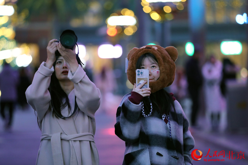 游客在园区拍照“打卡”。人民网记者 尹星云摄