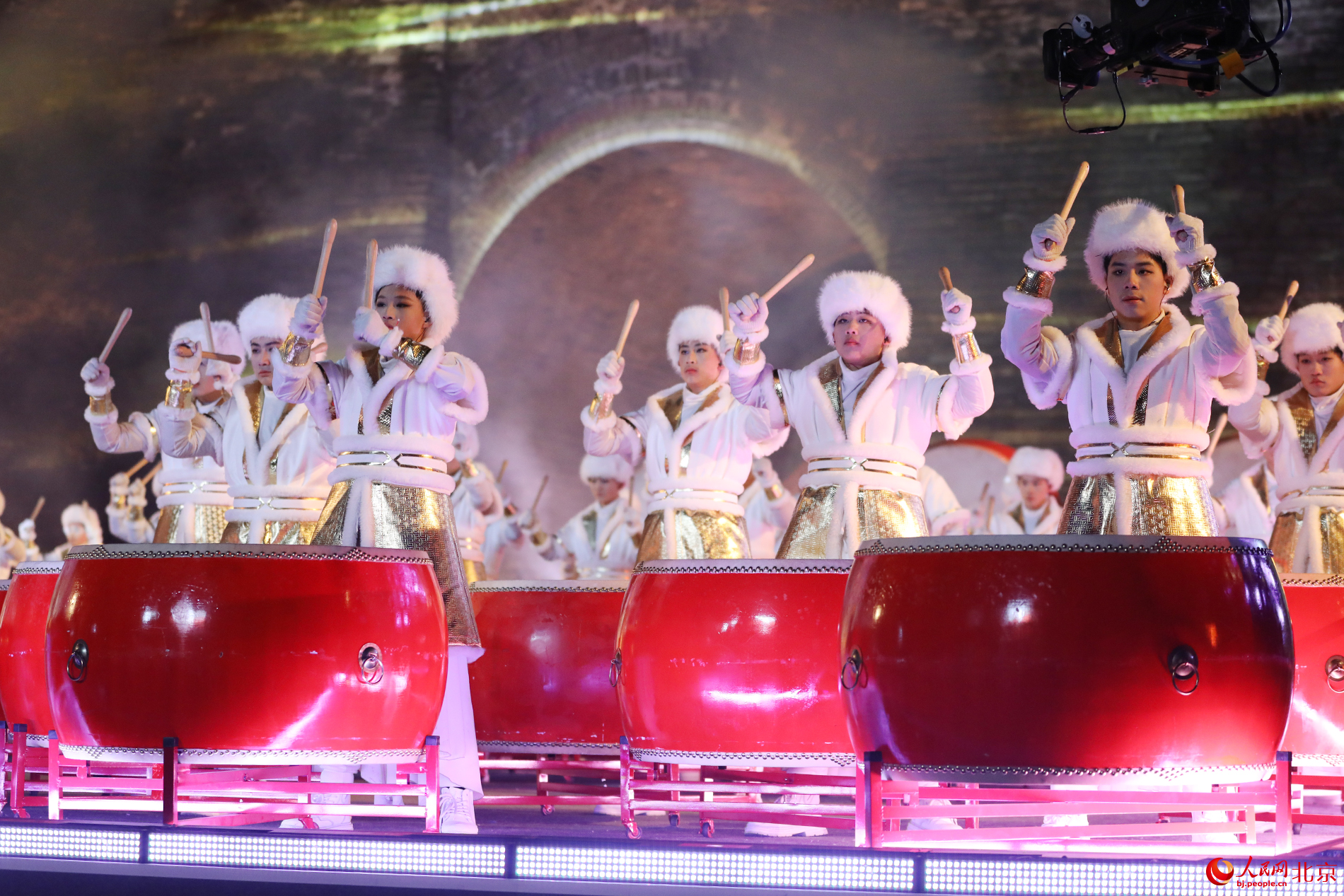 居庸关长城鼓阵擂响。人民网记者 尹星云摄