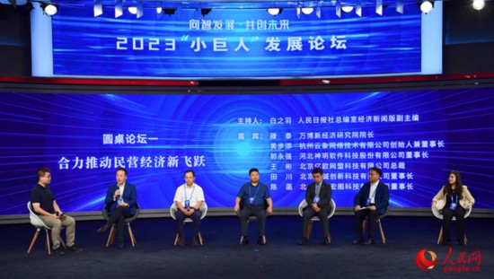 主題為“合力推動民營經濟新飛躍”圓桌論壇。人民網記者 於凱攝