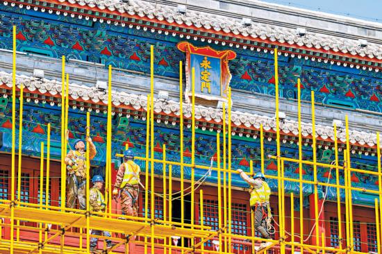 永定门城楼重建21年来首次系统修缮启动